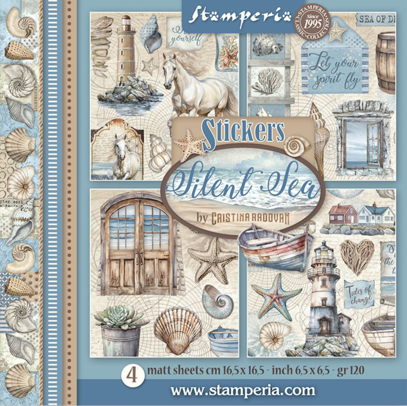 Stamperia Silent Sea Stickers (4 Sheets)